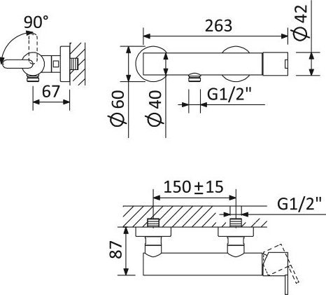 Комплект смесителей   Cezares Leaf LEAF-D-01 