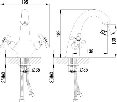 Смеситель для раковины Lemark Vintage LM2806B бронза