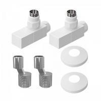 Комплект нижнего подключения с вентилями Lemark  LM03412SW белый матовый