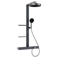 Душевая система со смесителем Black&White Gravity GH-9005-GM монтаж настенный с термостатом темно-серый гранит