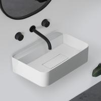 Раковина  прямоугольная Abber STEIN AS2626 искусственный камень цвет белый матовый