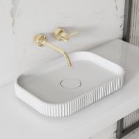 Раковина  прямоугольная Abber STEIN AS2602 искусственный камень цвет белый матовый