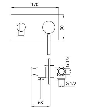Гигиенический душ Cezares Olimp OLIMP-DIF-03/24-L  