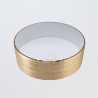 Раковина  круглая Grossman Color GR-5010GW фаянс цвет золото-белый