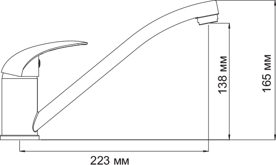 Смеситель для кухни Wasserkraft Isen 2607 без подключения к фильтру хром