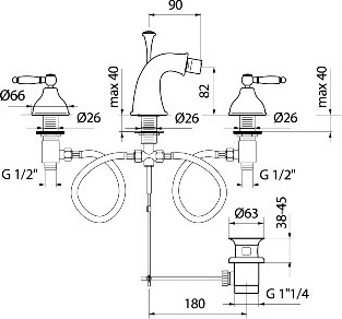 Смеситель для биде Webert Dorian DO710202015 Chrome латунь хром