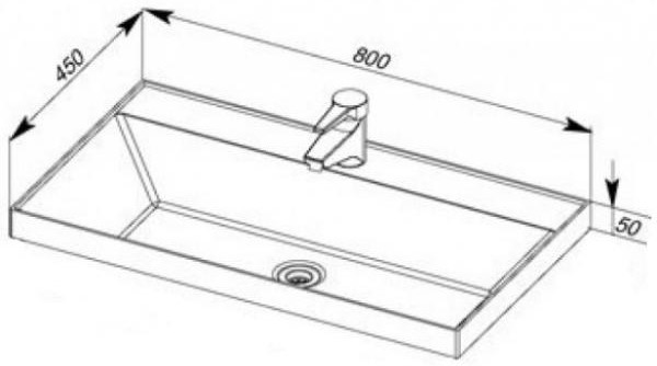 Раковина мебельная прямоугольная Aquanet Орлеан 00179395 литьевой мрамор цвет белый