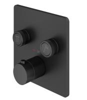 Смеситель для душа на 2 выхода Plumberia Selection PSBOX PSB2902NO встраиваемый в стену 
с термостатом черный матовый