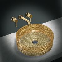 Раковина накладная круглая Vincea  VBS-5GL05 стекло цвет золото