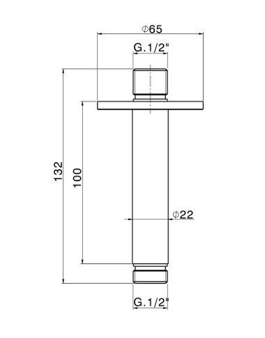 Кронштейн для верхнего душа потолочный Cisal Xion DS013551D1 нержавеющая сталь 