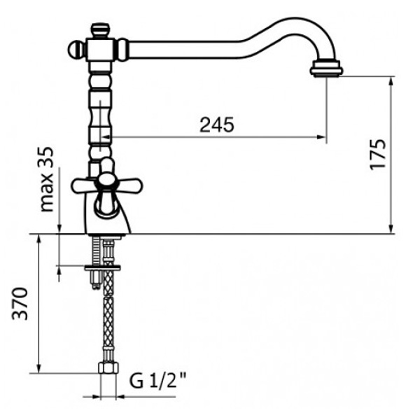 Смеситель для раковины Webert Armony AM700302017 хром/золото