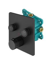 Смеситель для душа на 2 выхода Plumberia Selection PSBOX KITPSB2902NO встраиваемый в стену 
с термостатом черный матовый