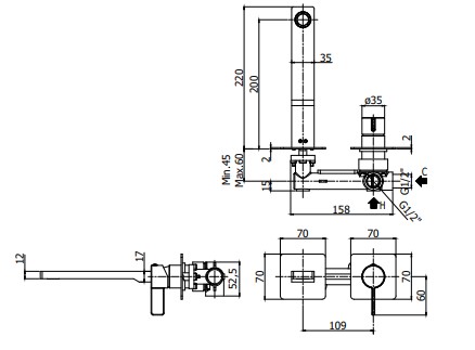 Смеситель для раковины Paffoni Rock RO105CR70 
