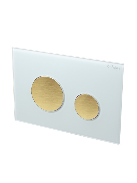 Кнопка смыва механическая Cezares Lux LUX-GB-BORO-C цвет белый-золото