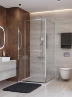 Душевой угол Cezares Lux LUX-AH-FS-11-100/80-C-CR прямоугольный 100x80 стекла прозрачные, профиль хром