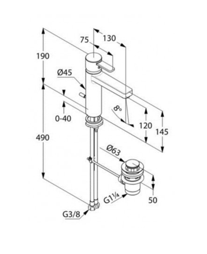 Смеситель для раковины Kludi Zenta 382640575 хром