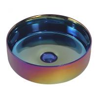 Раковина накладная круглая Abber Bequem AC2108Regen фаянс цвет хамелеон