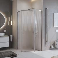 Душевой угол BelBagno Uno UNO-195-P-1-90-CH-CR пятиугольный 90x90 стекла шиншилла, профиль хром