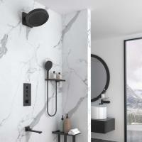 Душевая система со смесителем Vincea  VSFW-433TI3RMB монтаж встраиваемая в стену с термостатом черный матовый