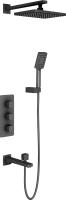 Душевая система со смесителем Timo Petruma SX-5049/03SM монтаж встраиваемая в стену с термостатом черный