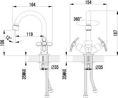 Смеситель для раковины Lemark Partner LM6547C хром