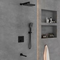 Душевая система со смесителем Vincea  VSFW-4311MB монтаж встраиваемая в стену без термостата матовый черный
