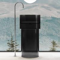 Раковина  круглая Abber Kristall AT2701Onyx-H полиэфирная смола цвет черный