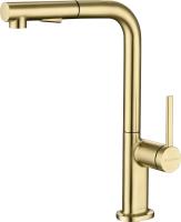 Смеситель для кухни Paulmark Neo Ne214419-SBG без подключения к фильтру светлое брашированное золото