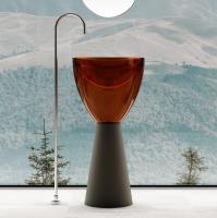 Раковина  круглая Abber Kristall AT2703Black-Opal полиэфирная смола цвет черный-коричневый