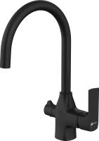 Смеситель для кухни Lemark Ursus LM7261BL с подключением к фильтру черный