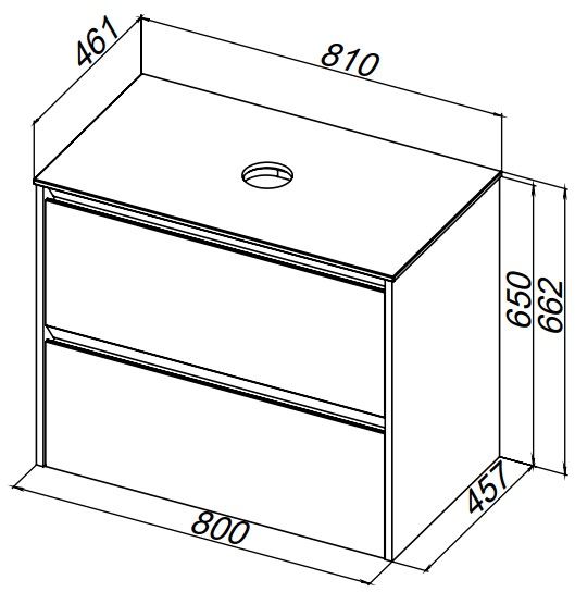 Столешница для ванной Allen Brau Activity 1.34022.ON 81 см искусственный камень, цвет серый