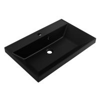 Раковина мебельная прямоугольная BelBagno  BB700/450-LV-ART-AST-NERO литьевой мрамор цвет черный глянцевый