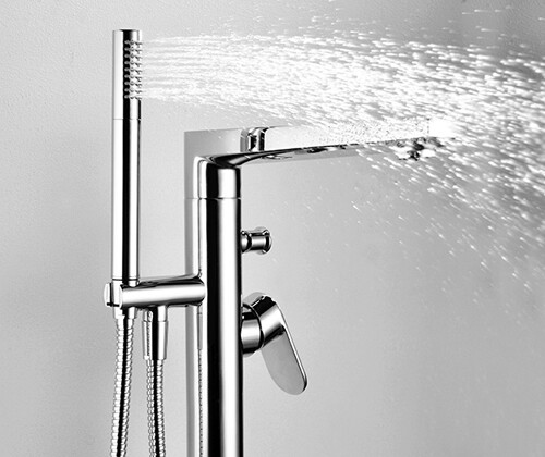 Смеситель для ванны Wasserkraft Dinkel 5821 напольный 
без термостата хром