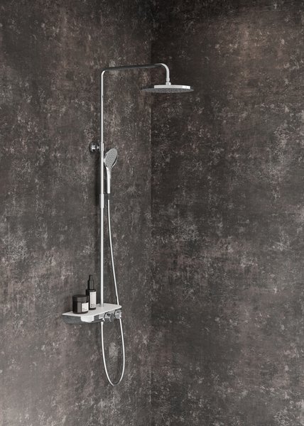 Душевая система со смесителем Ravak Termo X070161 монтаж настенная с термостатом хром/белая