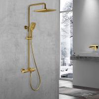 Душевая система со смесителем Vincea Next VSFS-1N1TBG монтаж настенная с термостатом брашированное золото