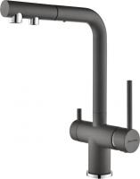 Смеситель для кухни Paulmark SERPENTINE Se213222-GRM с подключением к фильтру серый металлик