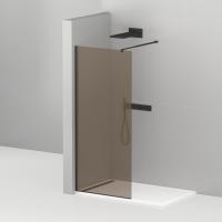 Душевая перегородка Cezares Liberta LIBERTA-L-1-120-BR-NERO 120 см, стекла тонированные, профиль черный