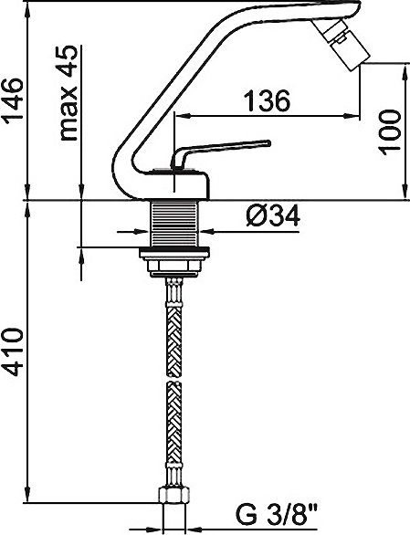 Смеситель для биде Webert Wolo WO840102564 латунь черный