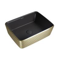 Раковина  прямоугольная Grossman Color GR-3016GBR фаянс цвет золото-черный