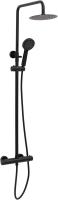 Душевая система со смесителем Allen Brau Eclipse 3.0 5.E1A11-31 монтаж настенная с термостатом черный матовый