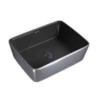 Раковина  прямоугольная Grossman Color GR-3016SBR фаянс цвет серебро-черный