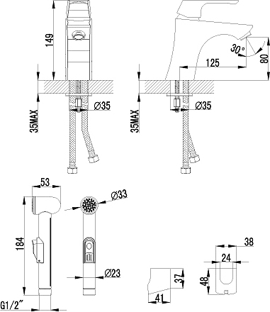 Смеситель для раковины Lemark Unit LM4516C хром