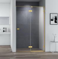 Душевая дверь распашная Cezares Bellagio BELLAGIO-B-12-120-C-BORO 120 см стекла прозрачные профиль брашированное золото
