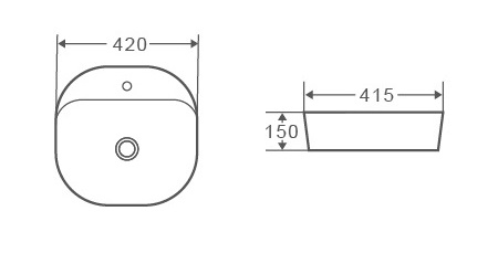 Раковина  квадратная  Grossman  GR-3028 фаянс цвет белый