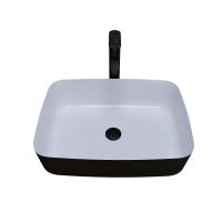 Раковина  прямоугольная Grossman Color GR-4043BW фаянс цвет черно-белый