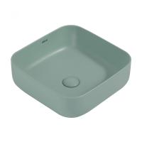 Раковина накладная квадратная  Abber Rechteck AC2211MCG фаянс цвет светло-зеленый матовый