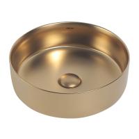 Раковина накладная круглая Abber Bequem AC2108MMG фаянс цвет матовое золото