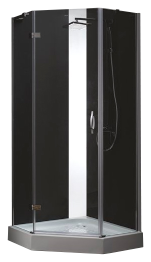 Душевой угол Cezares Bergamo BERGAMO-W-P-1-100-C-Cr-L-IV пятиугольная  стекла прозрачные, профиль хром