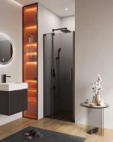 Душевая дверь распашная Cezares Slider SLIDER-B-1-80/90-GRIGIO-NERO 80-90 см стекла тонированные профиль черный матовый