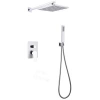 Душевая система со смесителем Abber Weiss Insel AF8018W монтаж встраиваемая в стену без термостата белый-хром